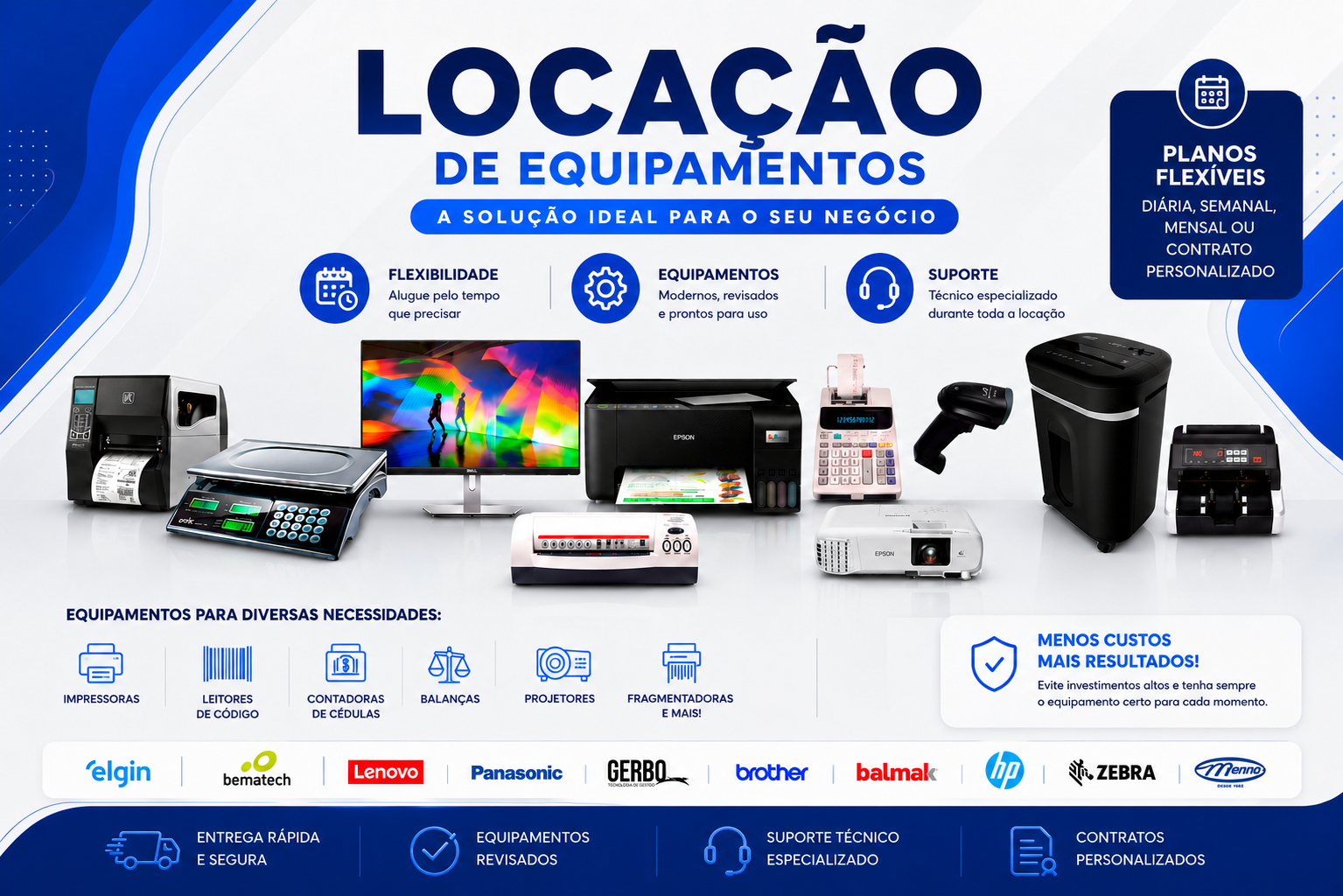 Locação de equipamentos para empresas